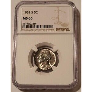 1952 S Jefferson Nickel MS66 NGC Light Patina